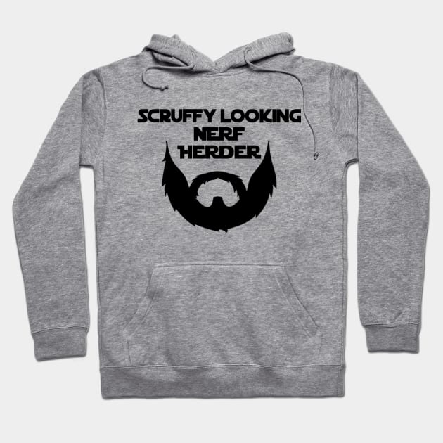 Scruffy Looking Nerf Herder Beard (Black) Hoodie by Carbonitechat